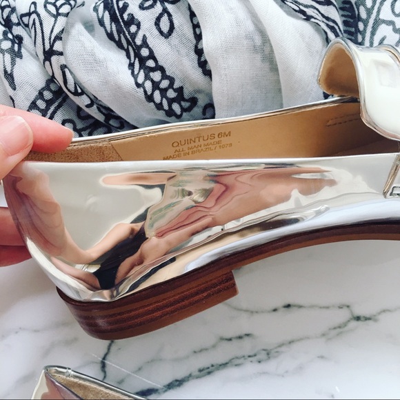 Steve Madden Silver Mirrored Loafer Flats {size 6} - Picture 5 of 6